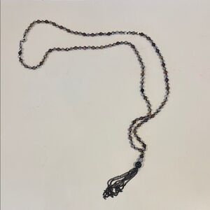 Elegant Beaded Necklace with Tassel